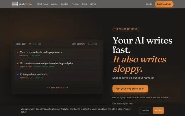 Screenshot of AuditBuffet | The AI Slop Detector