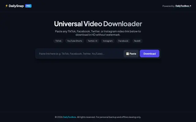 Screenshot of SnapSave - Free Universal Video Downloader