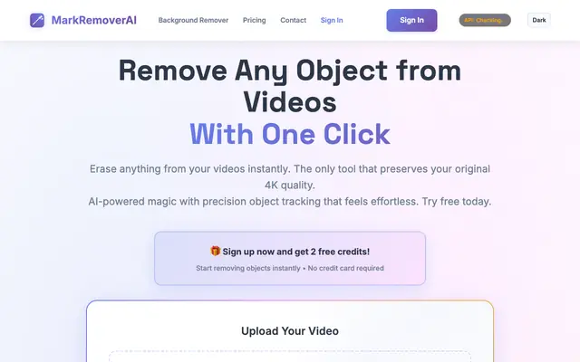 Screenshot of Remove Objects from Video Online Free - AI Inpainting Tool