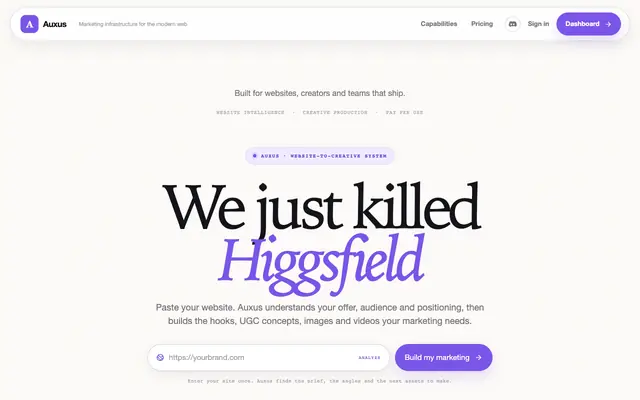 Screenshot of Auxus — Kill the subscription stack