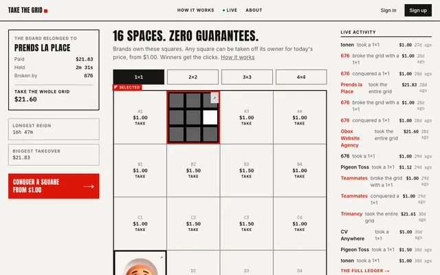 Screenshot of Take The Grid