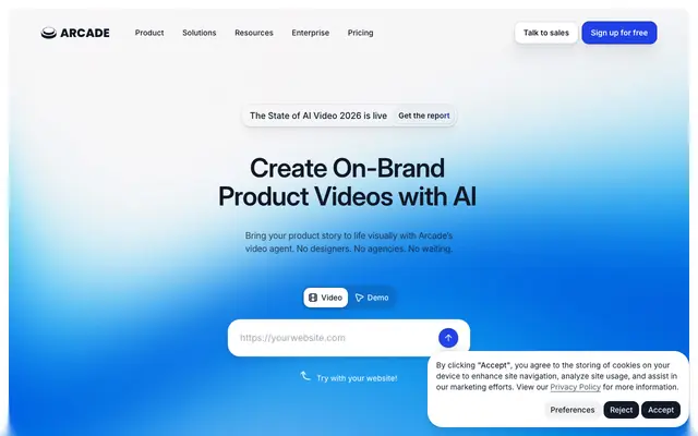 Screenshot of Arcade - Bring your product story to life in minutes