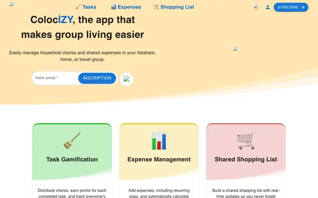 Screenshot of Colocizy, the app that makes group living easier