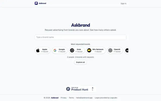 Screenshot of Askbrand