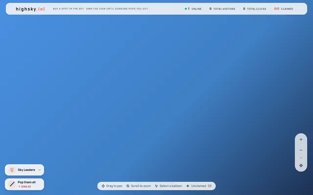 Screenshot of Highsky | Buy a spot in the sky