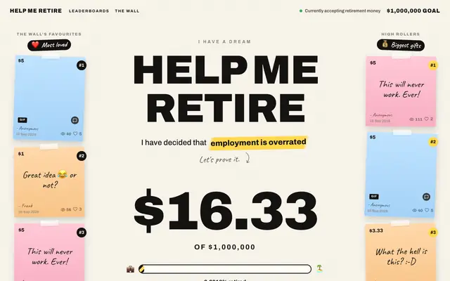Screenshot of HELP ME RETIRE