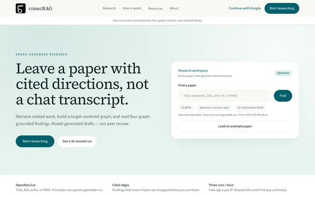 Screenshot of conscRAG