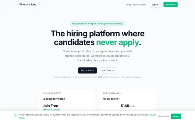 Screenshot of Wrkmark Jobs