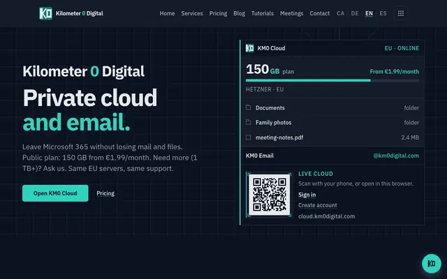 Screenshot of Kilómetro 0 Digital - tus datos, tu control
