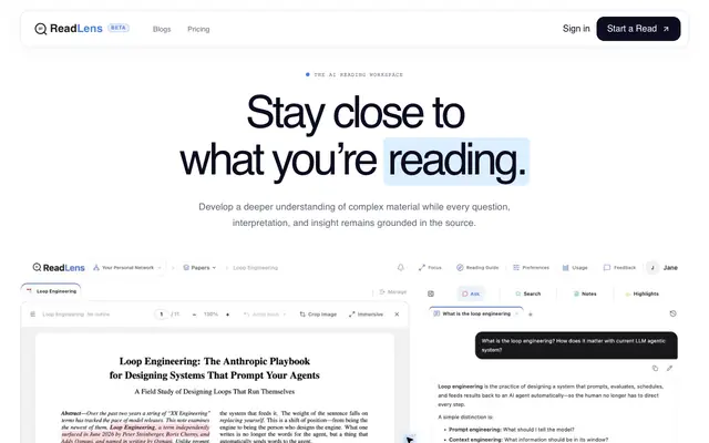Screenshot of ReadLens