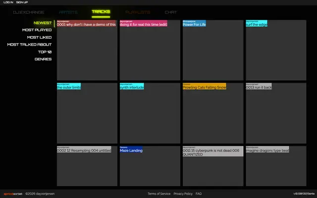 Screenshot of dj.exchange
