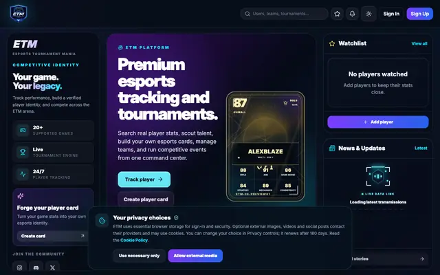 Screenshot of ETM - Esports Tournament Mania