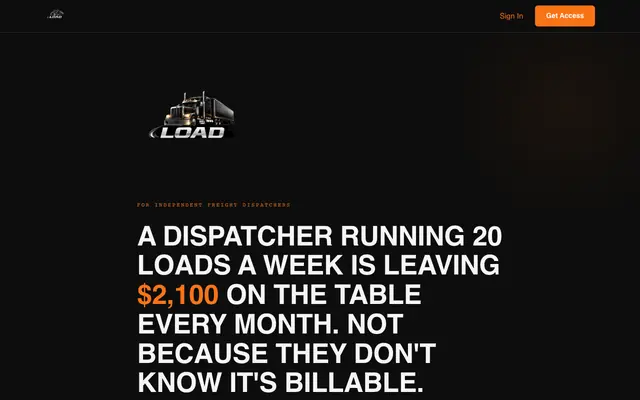 Screenshot of LOADHUNTERS | Dispatch Hub