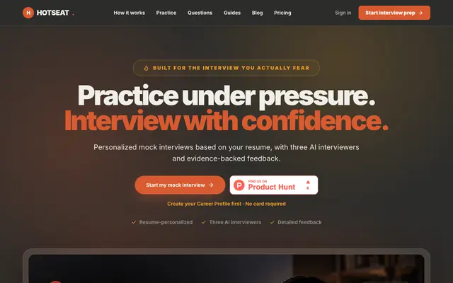 Screenshot of AI Mock Interviews: Practice Under Pressure