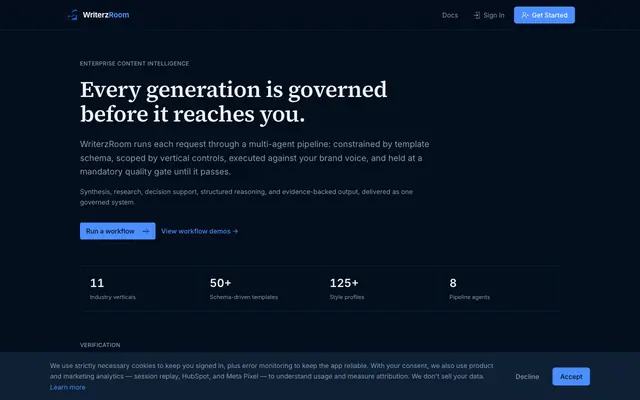 Screenshot of WriterzRoom