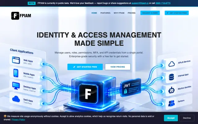 Screenshot of FPIAM — Identity & Access Management for Modern Teams