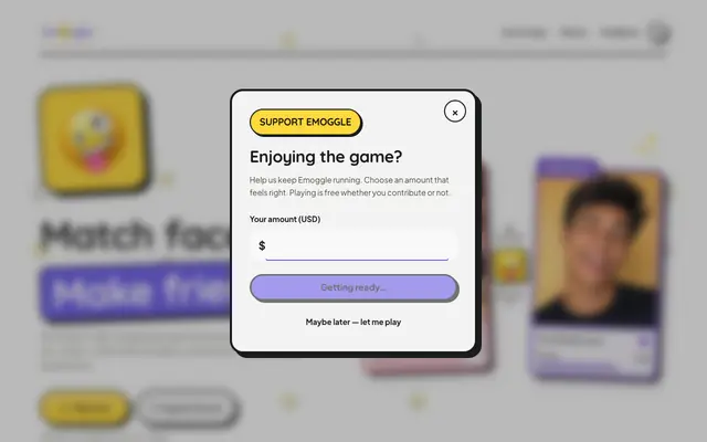 Screenshot of Emoggle: Emoji Face-Matching Webcam Game