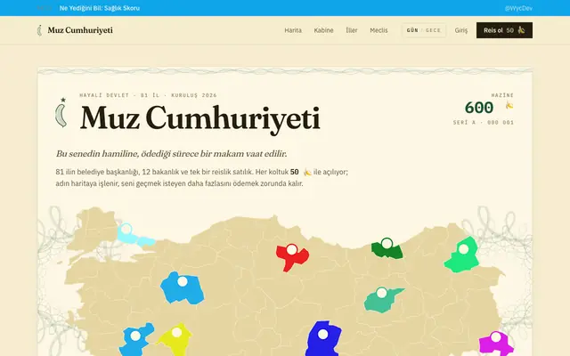 Screenshot of Muz Cumhuriyeti — koltuğunu satın al