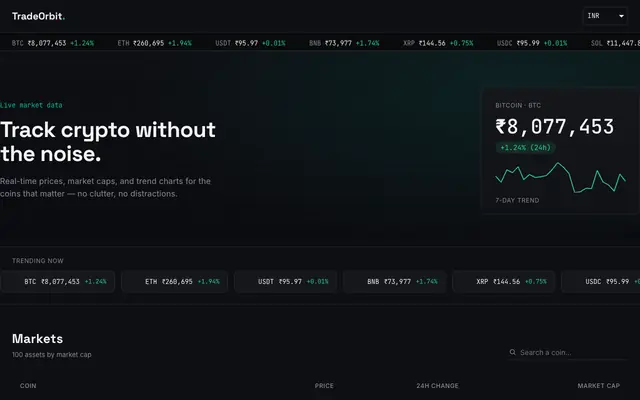 Screenshot of TradeOrbit