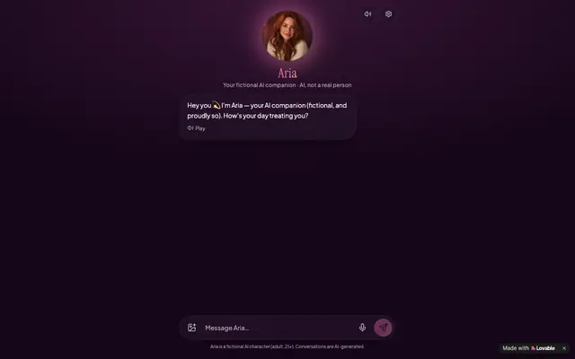 Screenshot of Aria — Your AI Companion | Chat, Voice & Photos