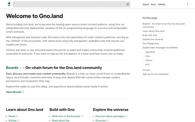 Screenshot of gno.land - /