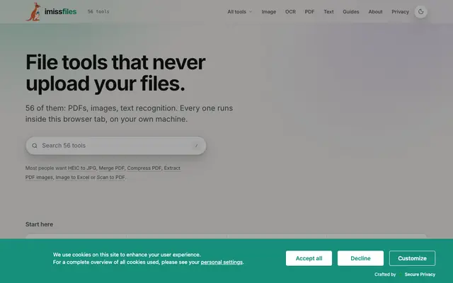 Screenshot of Free PDF Tools That Never Upload Your Files | imissfiles
