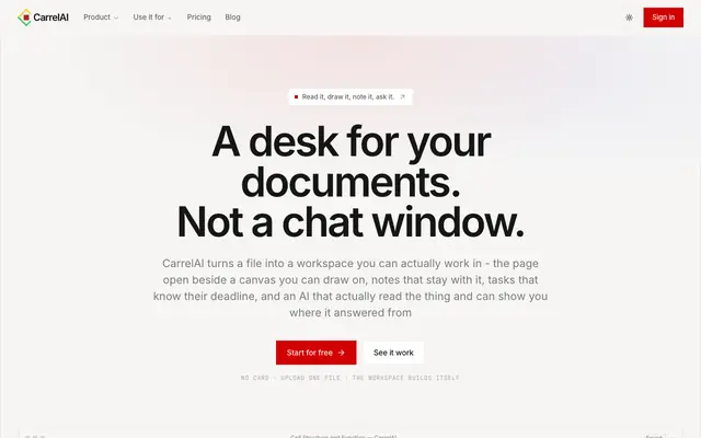 Screenshot of CarrelAI