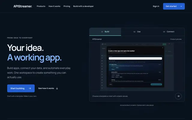 Screenshot of APIStreamer