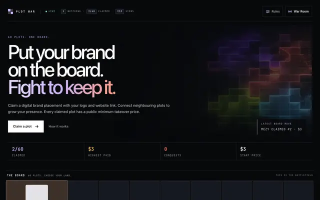 Screenshot of Plot War — Fight for the Internet