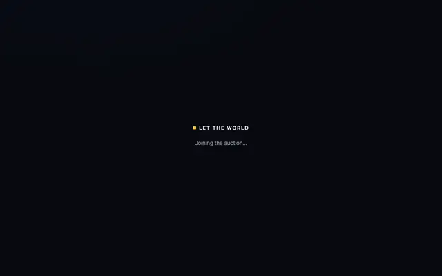 Screenshot of Let the World — one screen, owned by whoever bids highest