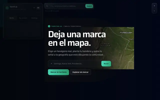 Screenshot of territ.io — Conquista el hexágono donde vives