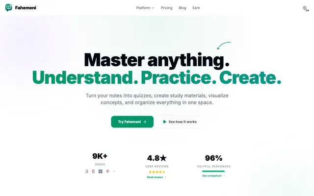 Screenshot of Fahemeni | Learn Smarter with AI