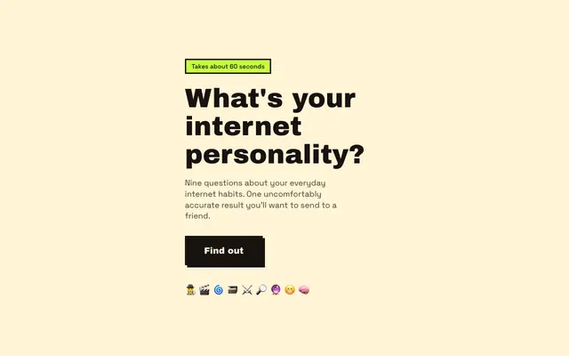 Screenshot of What's Your Internet Personality?