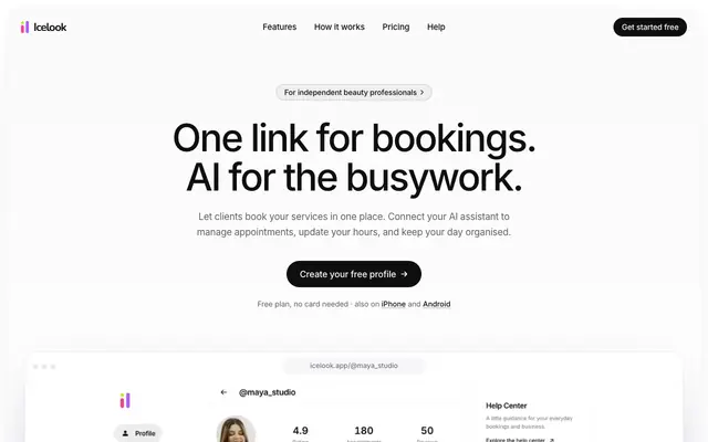 Screenshot of Icelook — find your favorite specialist