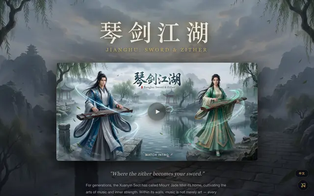 Screenshot of Jianghu: Sword & Zither (琴剑江湖) — Wuxia Roguelite | Play Free