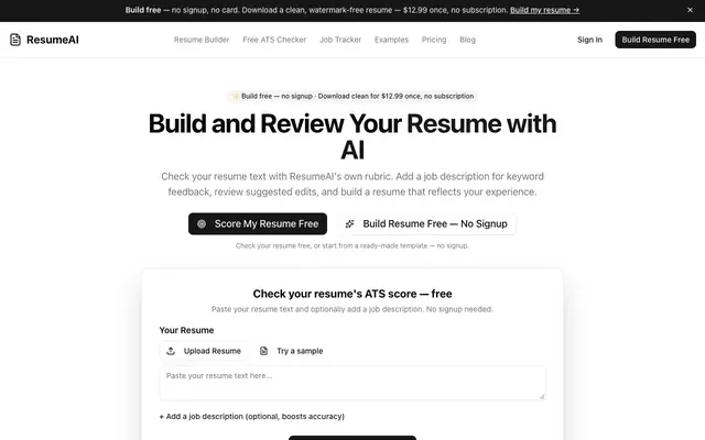 Screenshot of ResumeAI — Live Candidate Leaderboard for Job Seekers
