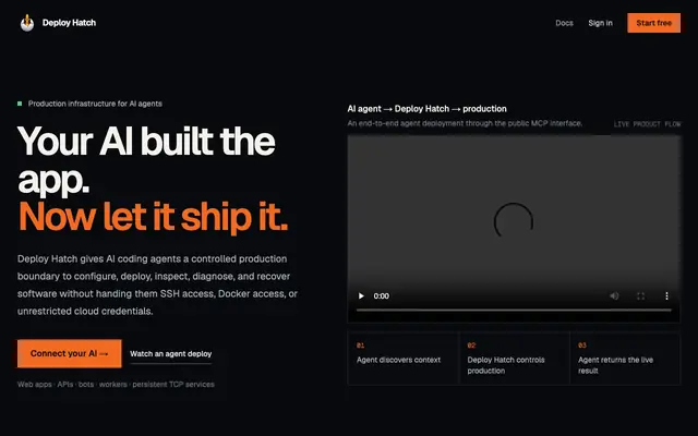 Screenshot of Deploy Hatch