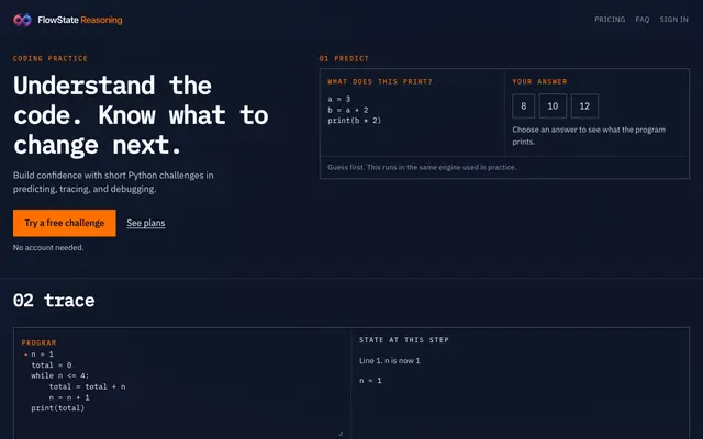 Screenshot of FlowState Reasoning