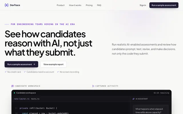 Screenshot of DevTrace