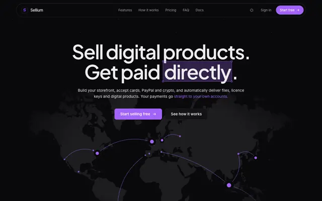 Screenshot of Sellium: Sell Digital Products, Keep Your Money