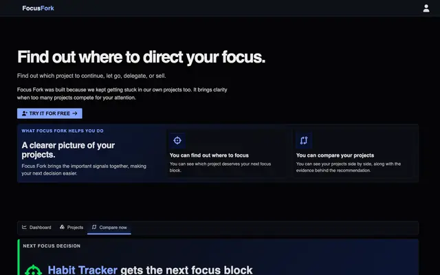 Screenshot of Focus Fork