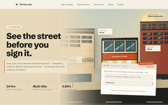 Screenshot of Location Validation & Franchise Scouting Platform | Nirnaya Labs