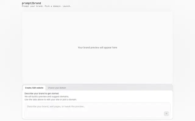 Screenshot of prompt2brand