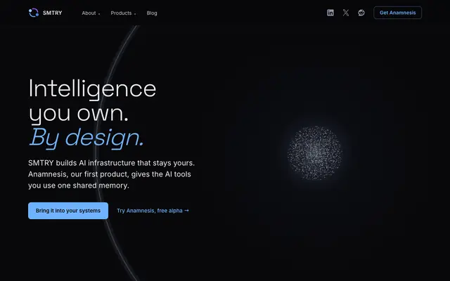 Screenshot of SMTRY | Intelligence you own. By design.