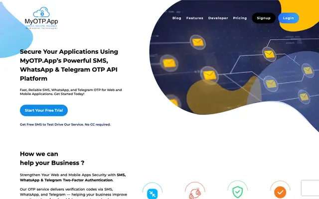 Screenshot of OTP Verification: SMS, WhatsApp & Telegram 2FA | MyOTP.App