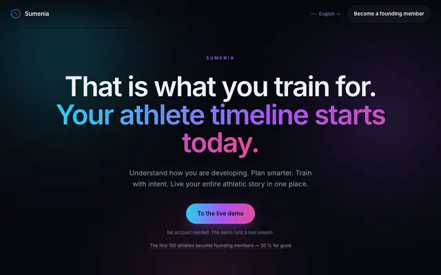 Screenshot of Sumenia — Understand Your Training