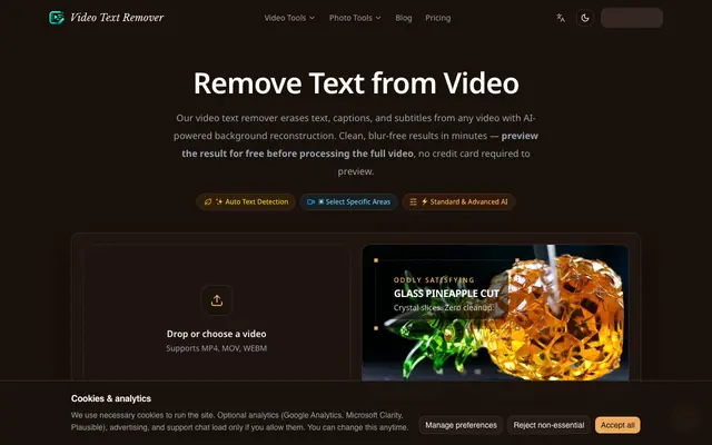 Screenshot of Video Text Remover — Erase Subtitles & Watermark from Video