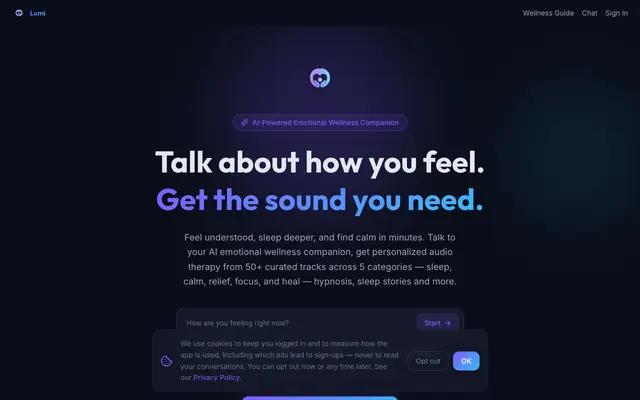 Screenshot of Lumi - Your Personal Emotional Wellness Companion
