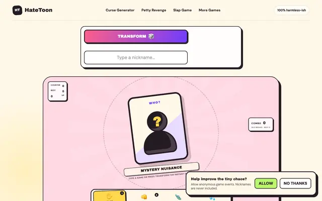 Screenshot of HateToon — A Free Stress Relief Game
