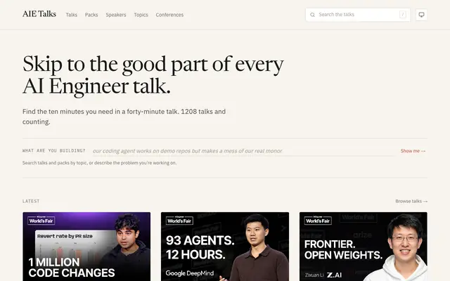 Screenshot of AIE Talks